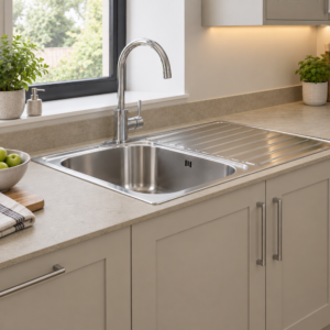 Alternative view of Marfil Pomice Square Edge Worktop