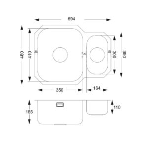 Alternative view of Reginox Dakota 1.5 Bowl Undermount Sink