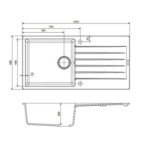 Alternative view of Harlem Pure White Granite Inset 1.0 Bowl Sink