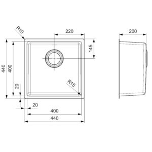 Alternative view of Reginox Houston 40x40 1.0 Bowl Sink