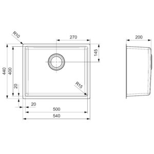 Alternative view of Reginox Houston 50x40 1.0 Bowl Sink