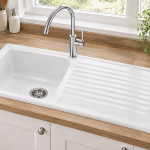 White Ceramic 1.0 Bowl Sink