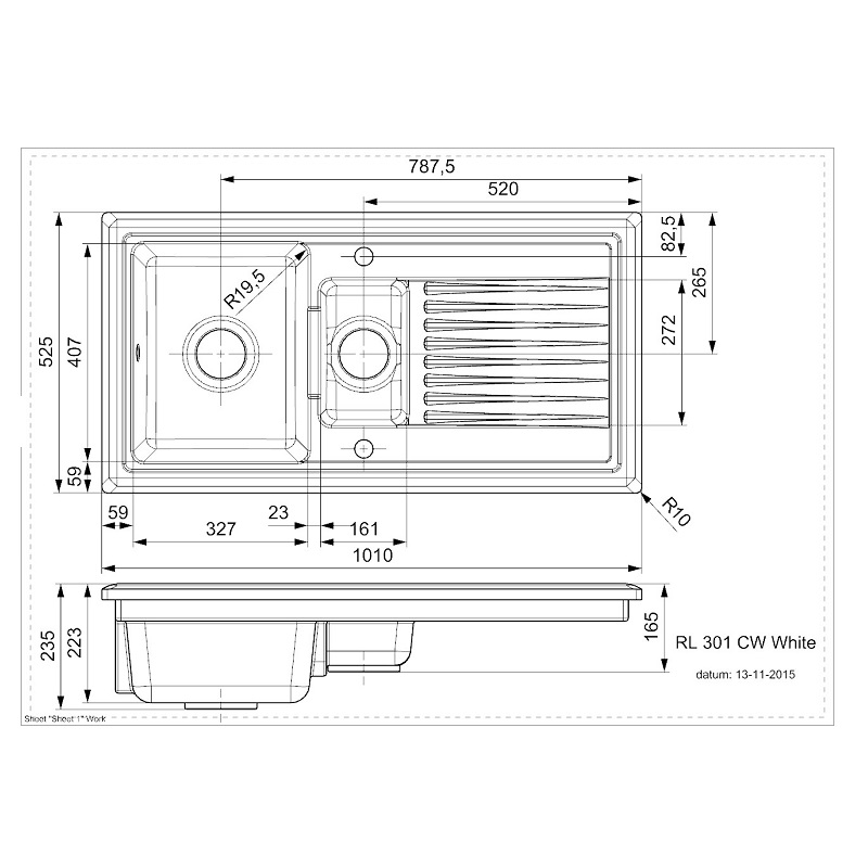Reginox White Ceramic 1.5 Bowl Sink - Image 2