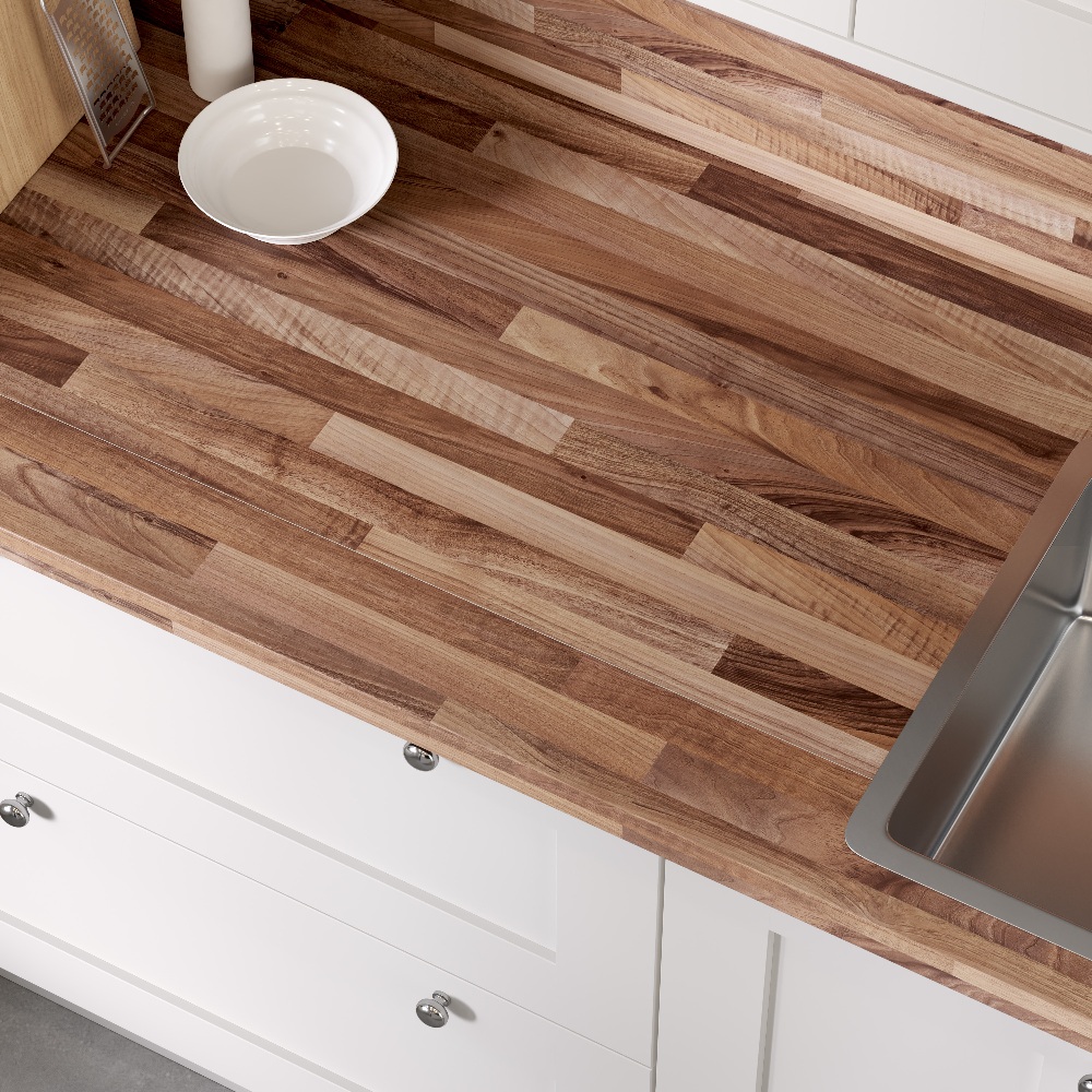 Warm Walnut Block Laminate Worktop - Image 2