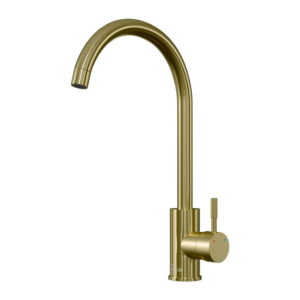 Side Lever Brushed Brass Tap