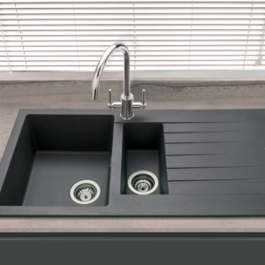 Alternative view of Gunmetal Grey Granite 1.5 Bowl Sink