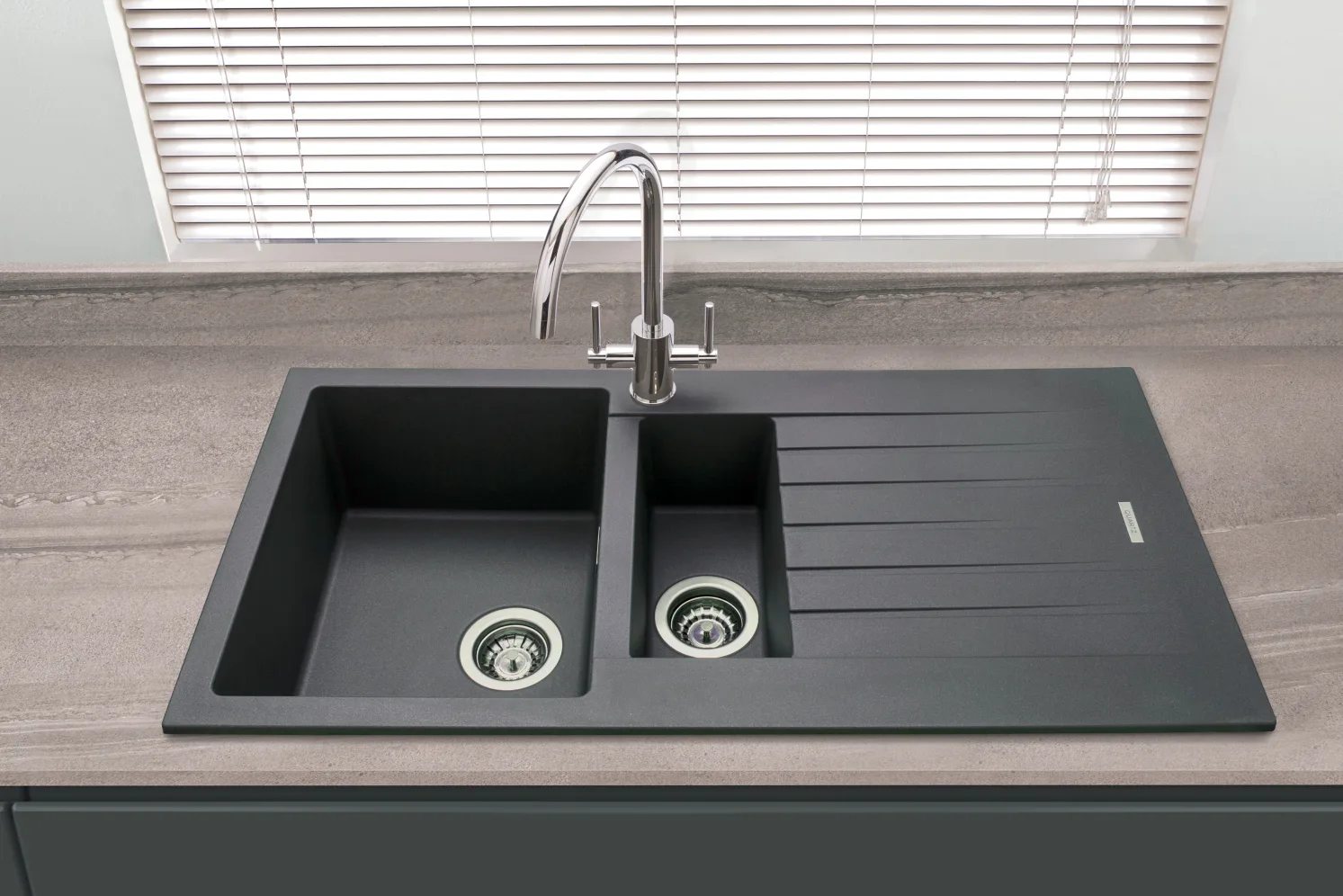 Gunmetal Grey Granite 1.5 Bowl Sink - Image 2