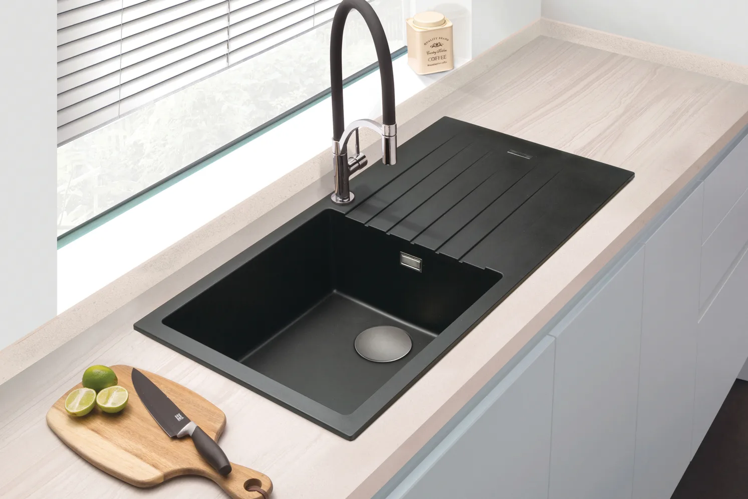 Midnight Black Granite 1.0 Bowl Sink - Image 2