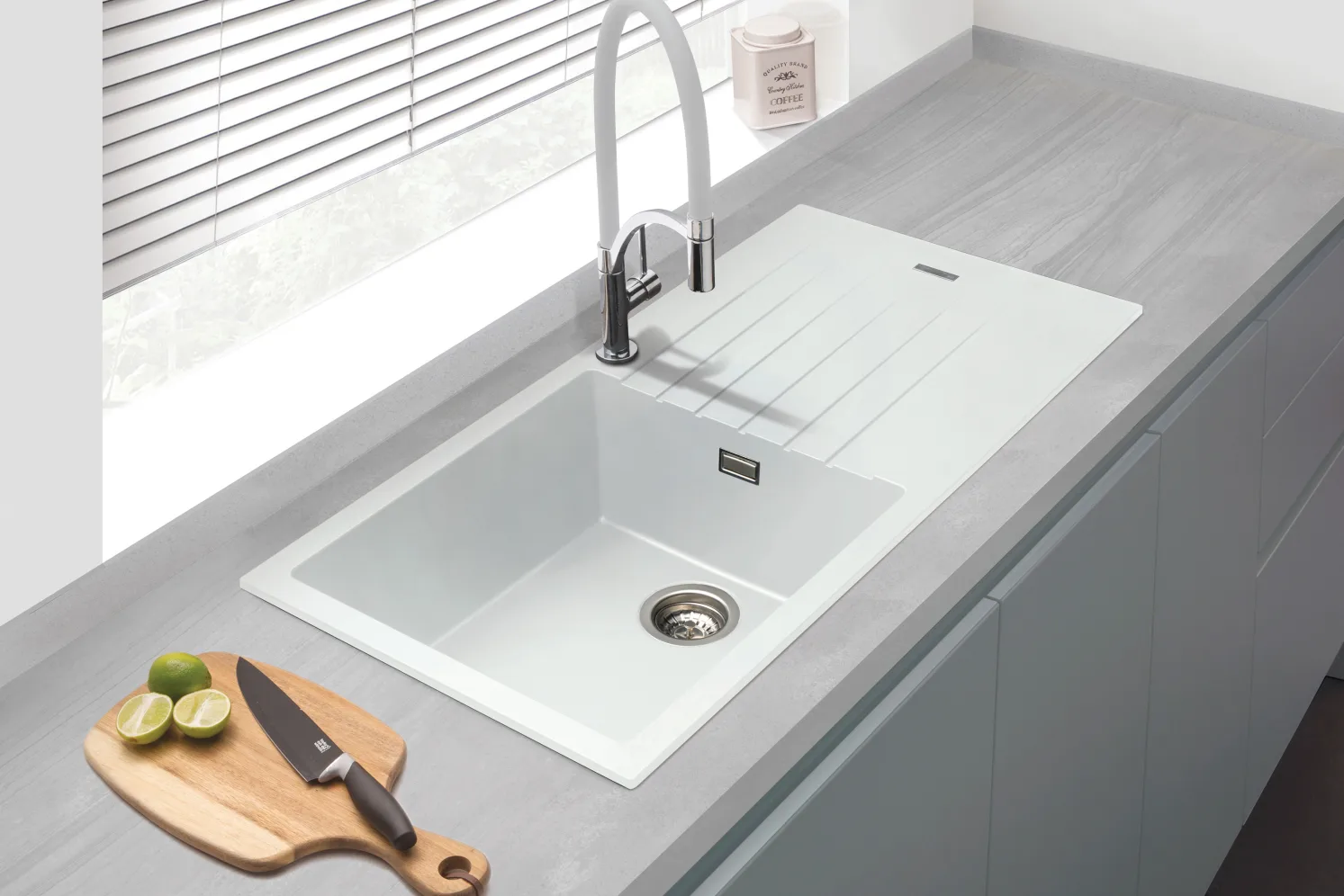 White Granite 1.0 Bowl Sink - Image 2